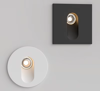 Modern Minimalist Wall Lamps With Black And White Bases And Gold Accents 3d model