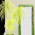 Rustic Wooden Frame Mirrors With Potted Plants In Modern Interior 3d model