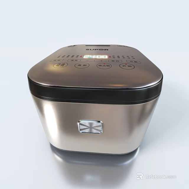 SUPOR Modern Kitchen Rice Cooker With Digital Display Control Buttons And Silver Black Finish 3d model 