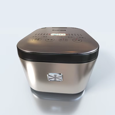 SUPOR Modern Kitchen Rice Cooker With Digital Display Control Buttons And Silver Black Finish 3d model