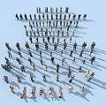 Modern multiplayer crowd multiplayer 3d model