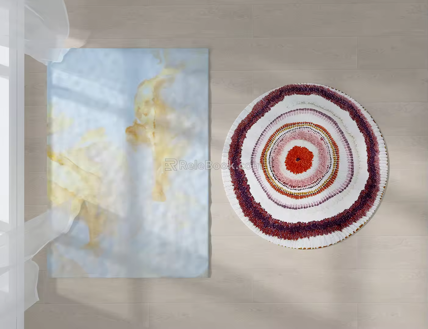 Modern Round Carpet Fabric Carpet 3d model