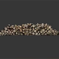 Stacked Natural Wood Logs On Stone Tray For Rustic Home