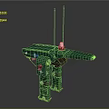 Green Robotic Creature With Legged Structure Antennas And Sensor Parts