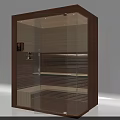 Modern Wooden Shower Sauna with Glass Door LED Lighting and Interior Design