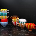 Vibrant Window Display Featuring Stacked Colorful Cups For Creative Merchandising 3d model