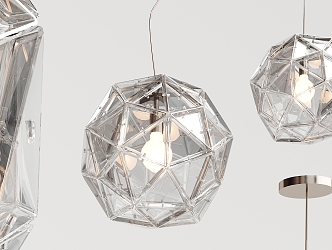 Modern chandelier glass geometric chandelier 3d model