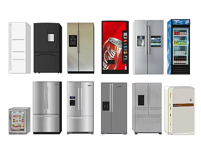 Various Styles Colors and Designs of Refrigerators and Freezers for Different Uses 3d model