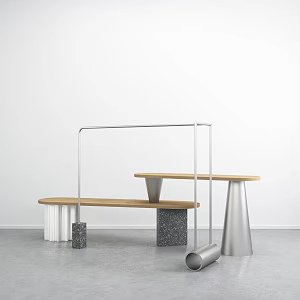 Modern Exhibition Rack Clothing Exhibition Rack 3d model
