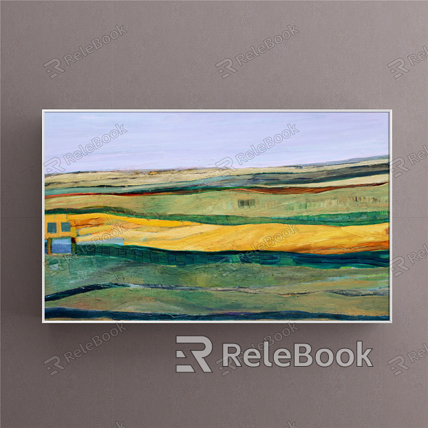 Modern Landscape Painting Simple Yellow Living Room Historical Painting Natural Landscape model