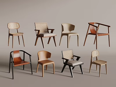 Modern Dining Chairs With Various Designs And Different Styles For Home Interior 3d model
