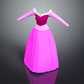 Pink Princess Dress With White Collar And Long Sleeves Elegant Design