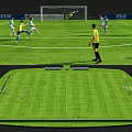 Modern football field multiplayer 3d model