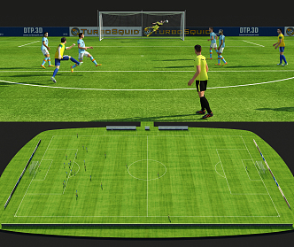 Modern football field multiplayer 3d model