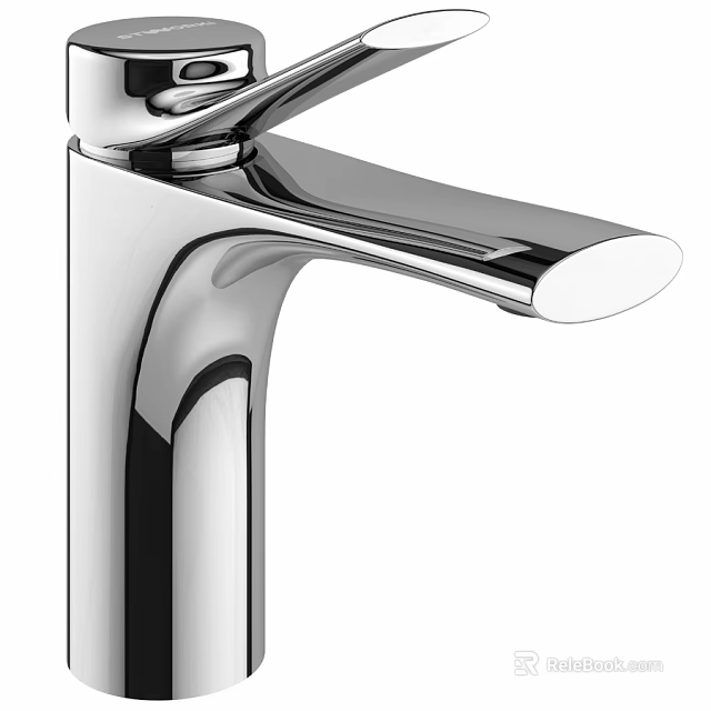Modern Chrome Bathroom Faucet With Single Handle Sleek Design And Polished Finish 3d model 