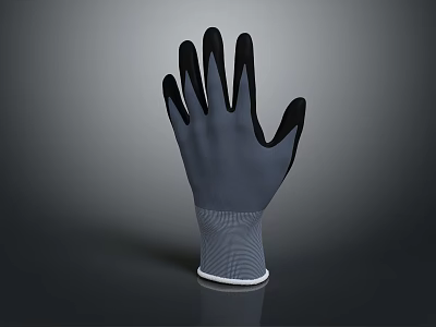 Gray And Black High Quality Protective Work Gloves With Durable Material For Hand Safety 3d model