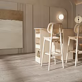 Modern Bar Chair Combination Bar Table Tea Table Log Tea Table Multifunctional Tea Table Cream Tea Table Multifunctional Island Table Modern Island Table Internet Red Island Table 3d model