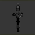 Modern Tactical Rifle With Scope And Black Metal Rail Design Features