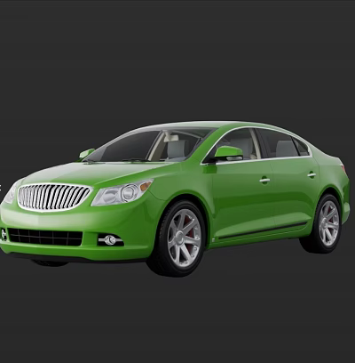 Green Modern Sedan Car Featuring Sleek Body Design And Silver Alloy Wheels 3d model