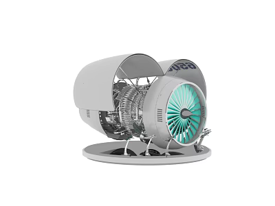 NASA Turbofan Engine Model With Exposed Turbine Blades And Technical Structure 3d model