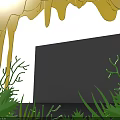 Creative Yellow Layered Decorative Ornament Set with Hollowed Out Design Green Grass and Terrain Decor
