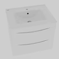 Modern White Bathroom Vanity With Two Drawers Sleek Design And Clean Lines