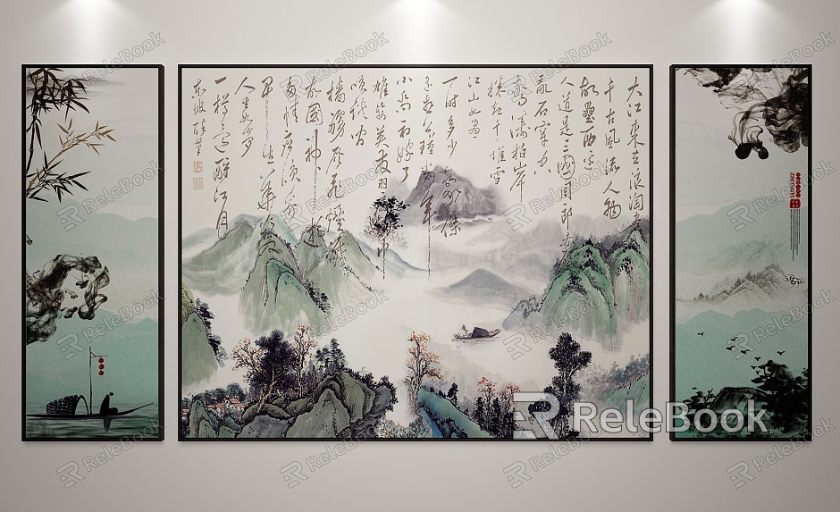 New Chinese Landscape Painting Decorative Painting model