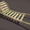 Vintage Wooden Hand Cart With Old Weathered Planks And Wooden Wheels