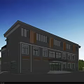 Industrial Factory Surrounded by Lush Green Forest and Lake with Modern Buildings Parking and Roads