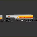 White And Yellow Tanker Truck With Shell Logo For Fuel Transport On Gray Background