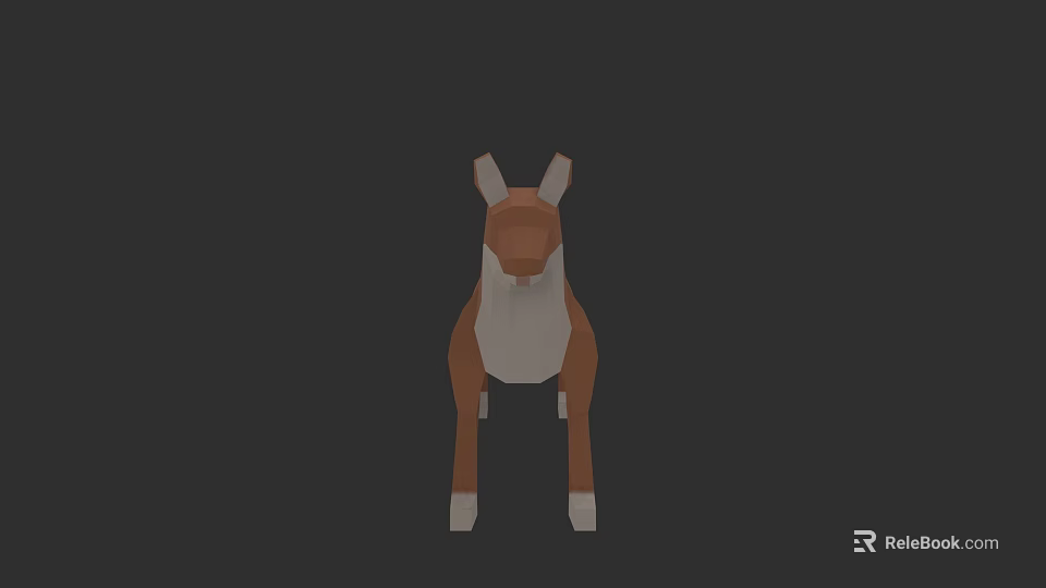 Low Poly Brown And White Deer Animal 3D Model With Geometric Design 3d model 