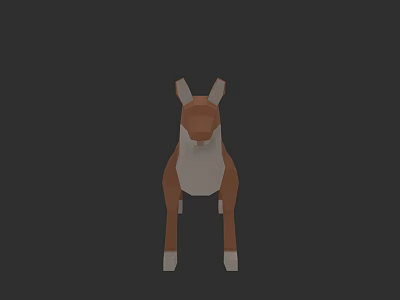 Low Poly Brown And White Deer Animal 3D Model With Geometric Design 3d model