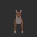 Low Poly Brown And White Deer Animal 3D Model With Geometric Design