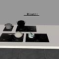 Minotli Modern Kitchen Electric Cooktops With Cookware Set On Countertop
