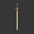 Long Blade Decorative Sword With Metallic Finish Green Orange Hilt