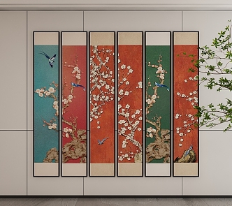 New Chinese Style Decorative Hanging Painting 3d model