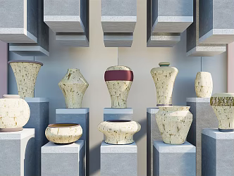 New Chinese Style Pottery Pottery Ornaments 3d model