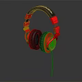 Red And Black Over ear Headphones With Comfortable Ear Cushions And Wired Design