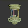 Elegant Classical Stone Architectural Model With Round Top Columns And Intricate Base Design
