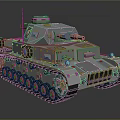 Silver Gray Tank with Tracks Turret Cannon Green Lights and 3D Rendering Design