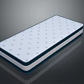 Modern Comfortable Mattress With Small Patterned Surface And Navy Blue Border 3d model