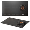 Modern Kitchen Appliances With Range Hood Gas Stove And Induction Cooktop