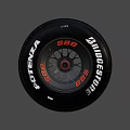 Sleek Car Performance Wheel With Dunlop 588 Tire Black Rim And Red Accent