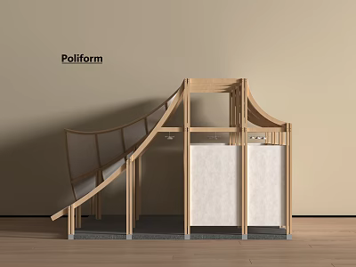 Modern Minimalist Shop Wood Exhibition DuPont Paper Bean Gallbladder Light Space Exhibition 3d model