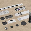 Modern socket embedded desktop socket rail socket lifting socket multi-function socket 3d model