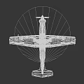 Orange Propeller Airplane With Two Seat Cockpit Silver Wings And Landing Gear