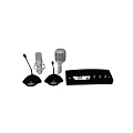Professional Headphones And Speakers Audio System With Wireless Microphones And Digital Receiver