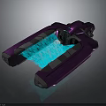 Futuristic Purple Spaceship With Blue Glowing Section For Cosmic Exploration 3d model