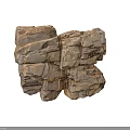 Natural Rock Formation Featuring Layered Surface Texture And Earthy Tones Design 3d model