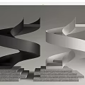 modern revolving staircase 3d model